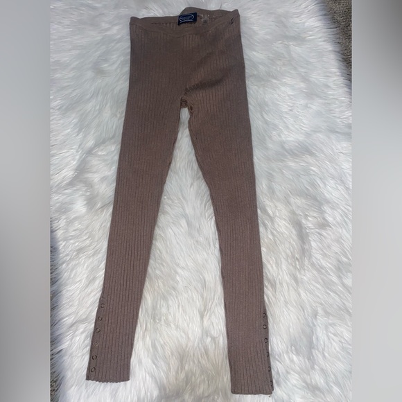 MAGASCHONI NEW YORK SILK CASHMERE BLEND RIBBED KNIT LEGGINGS- SMALL - Picture 2 of 9